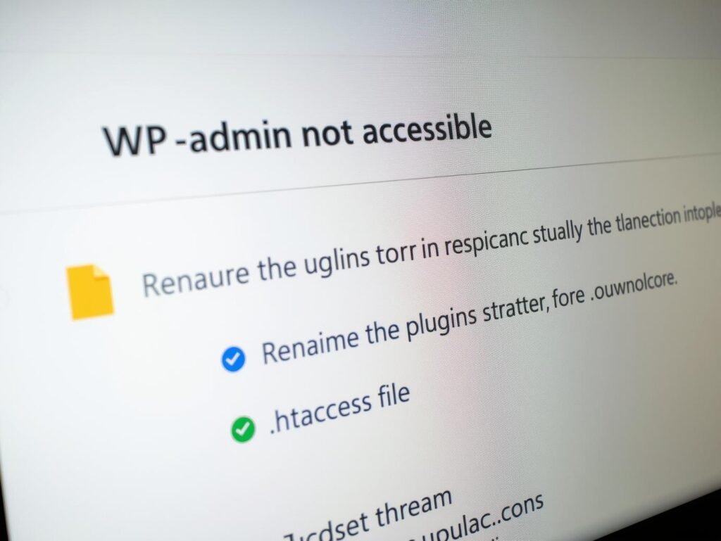 How To Fix wp-admin Not Accessible – Rename Plugins Folder, Check .htaccess